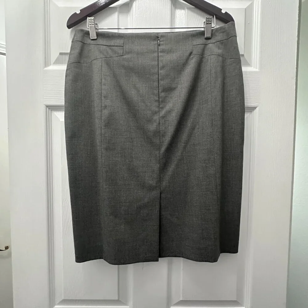 Ann Taylor Charcoal Gray Pencil Suit Skirt Size 12
